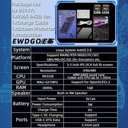 R36S Retro Game Console